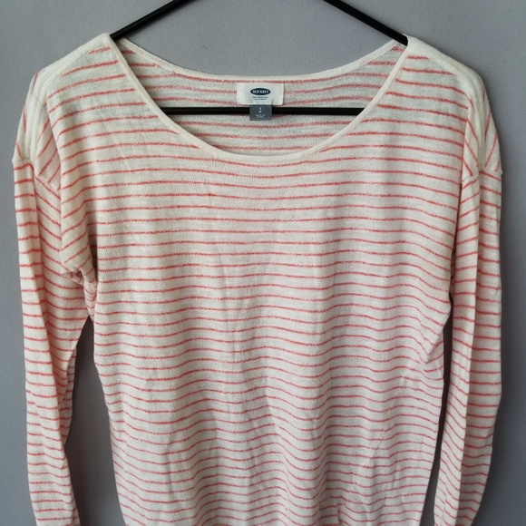 X OLD NAVY CREW NECK LS STRIPE KNIT LIGHT SWEATER - Picture 3 of 7